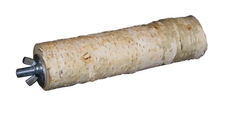 ПарротсЛаб Деревянный трамплин-жердочка PL2062 для грызунов и птиц, винтовое металлическое крепление, длина 20 см, диаметр 5-6 см, ParrotsLab