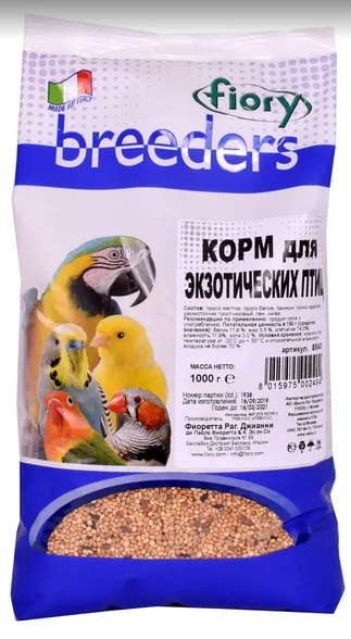 Фиори Корм Fiory Breeders для экзотических птиц, 1 кг, Fiory