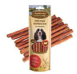 Деревенские лакомства для собак Мясные колбаски, 7 штук в упаковке, в ассортименте 
