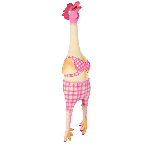 Трикси Игрушка Курица кудахтающая для собак 48 см, латекс, розовая, Trixie