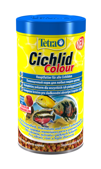 Тетра Корм Cichlid Colour для усиления и поддержания окраски цихлид, шарики, 2 весовки, Tetra