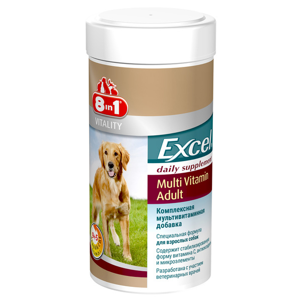 8 in1 Эксель Мультивитамины для собак Excel Multi Vitamin Adult, 70 таблеток
