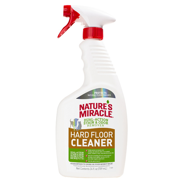 8in1 Спрей Hard Floor Cleaner Уничтожитель пятен и запахов для всех видов полов, 710 мл, Natures Miracle