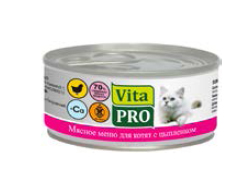 ВитаПРО Консервы для котят и молодых кошек, 2-12 мес., цыпленок, 6*100 г, VitaPro