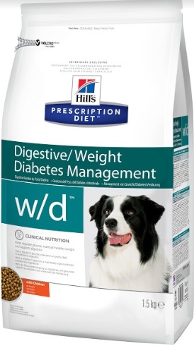 Корм Хиллс Prescription Diet w/d Canine with Chicken для собак при склонности к ожирению, при сахарном диабете, запорах, колитах, Курица, в ассортименте, Hills