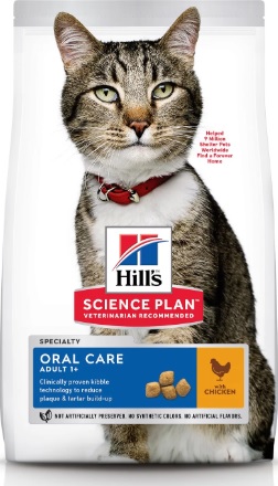 Корм Хиллс Science Plan Oral Care Chicken для взрослых кошек Уход за полостью рта, Курица, 1,5 кг, Hills