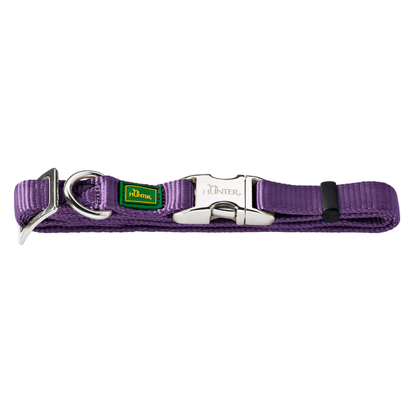 Хантер Ошейник для собак с металлической застежкой ALU-Strong фиолетовый, нейлон, S, обхват шеи 30-45 см, ширина 1,5 см, Hunter
