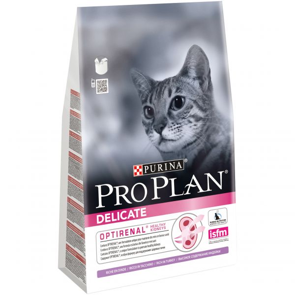 Корм Пурина Про План Delicate OPTIRENAL для кошек с чувствительным пищеварением Индейка, в ассортименте, Purina Pro Plan